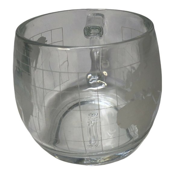 Vintage 1970's Nestle Nescafe Clear Glass Globe World Cup Mug Coffee Tea - Picture 2 of 5